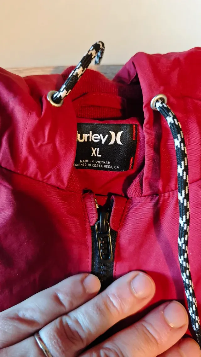 Chaqueta Cortavientos Bomber Hurley Burdeos XL