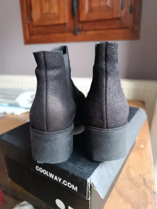 Botines Coolway Negro/Plata