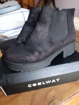 Botines Coolway Negro/Plata