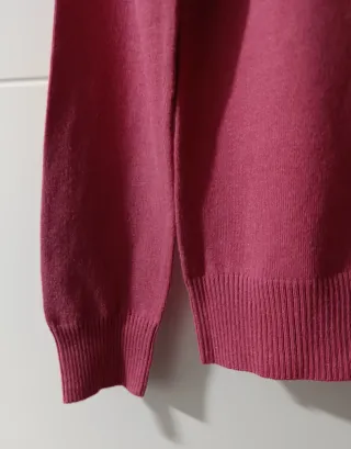 Jersey cuello alto rosa mujer