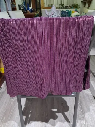 Vestido fiesta The Are, lame  burdeos talla S-XS