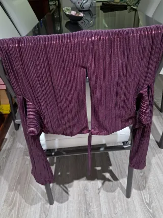 Vestido fiesta The Are, lame  burdeos talla S-XS