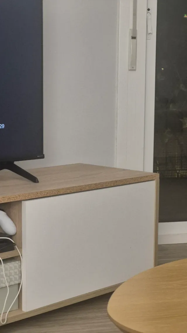 Mueble de TV MyosHome – blanco y roble, 180 cm