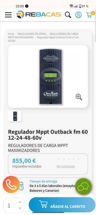Regulador Mppt Outback fm 60 12-24-48-60v