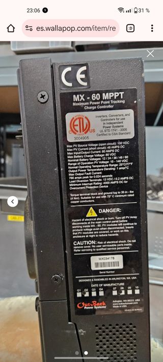 Regulador Mppt Outback fm 60 12-24-48-60v