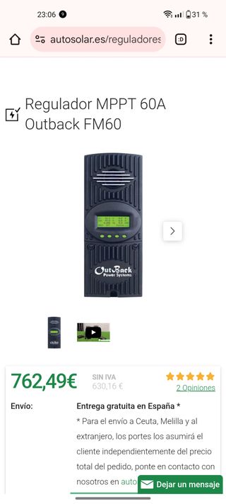 Regulador Mppt Outback fm 60 12-24-48-60v