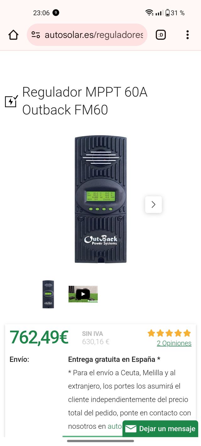 Regulador Mppt Outback fm 60 12-24-48-60v