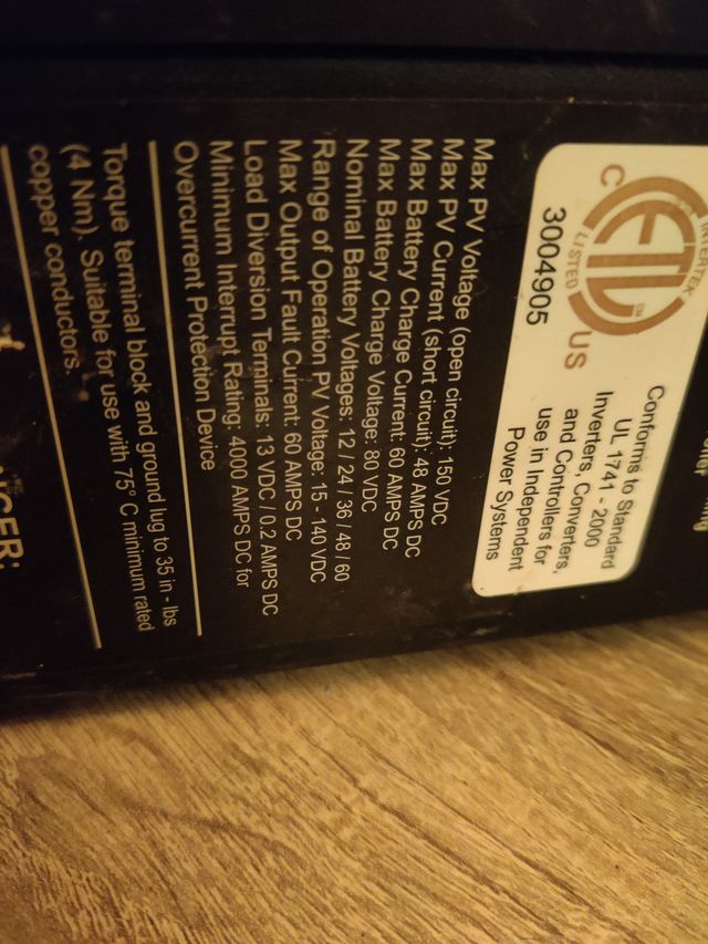 Regulador Mppt Outback fm 60 12-24-48-60v