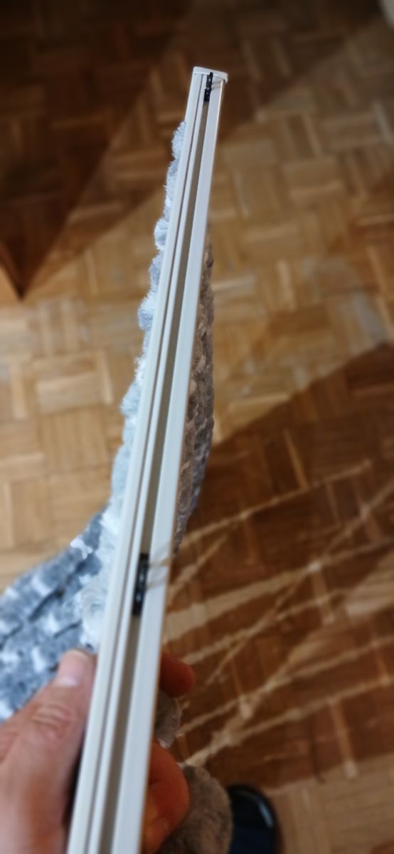 Cortina puerta caravana gris y blanca