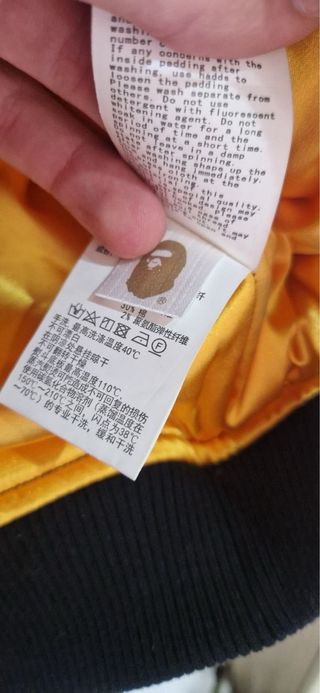 Chaqueta Bomber Bape Negra y Blanca