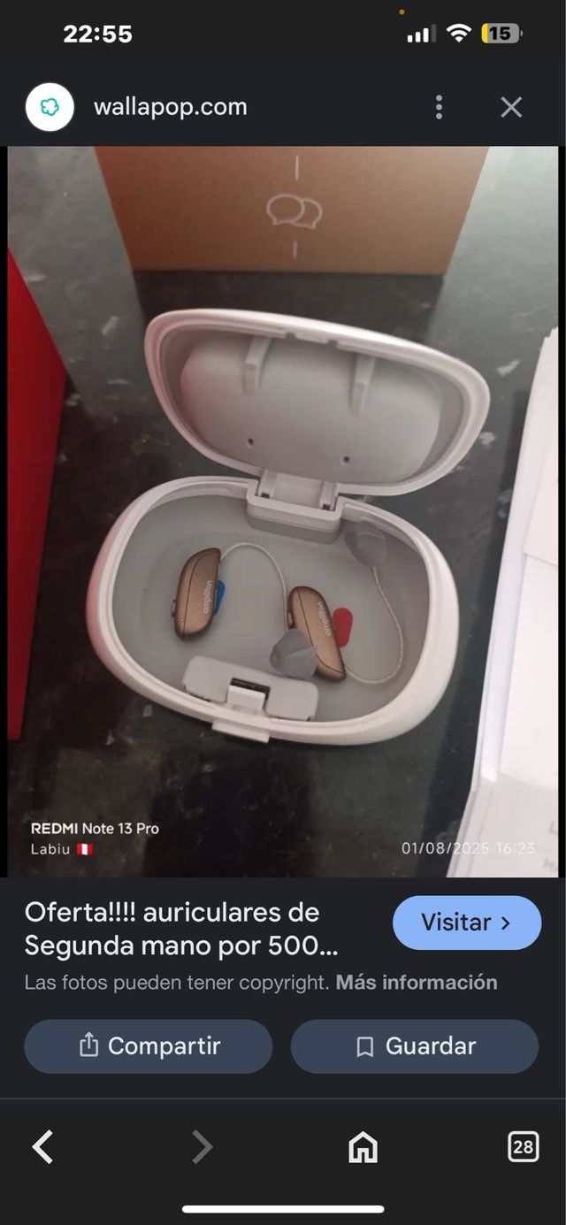 Auriculares de segunda mano