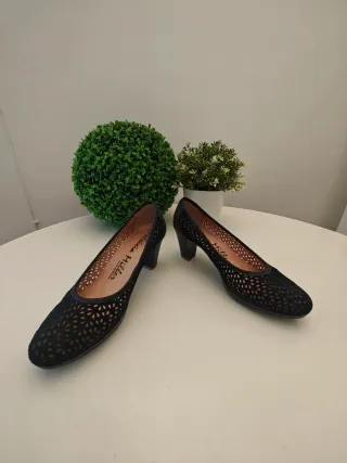 Zapatos tacón mujer azul marino