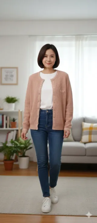 Cardigan Katia rosa cipria vintage anni '80 M