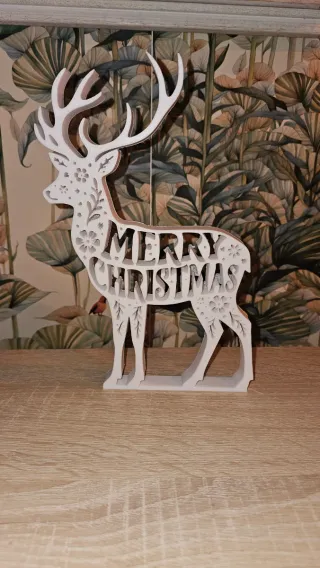 Reno Navideño Madera Blanco