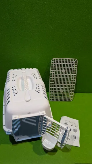 Transportín para gatos azul y blanco