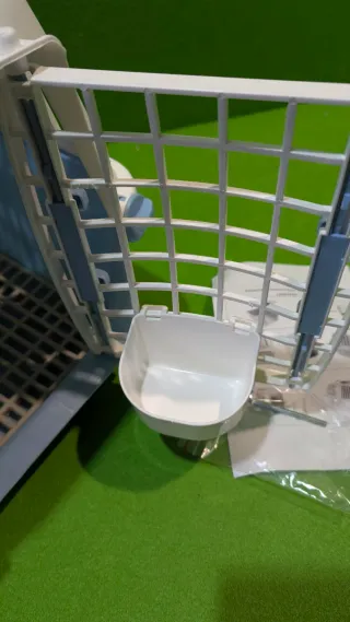 Transportín para gatos azul y blanco