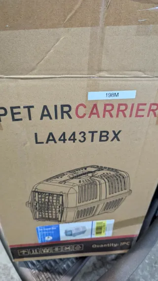 Transportín para gatos azul y blanco