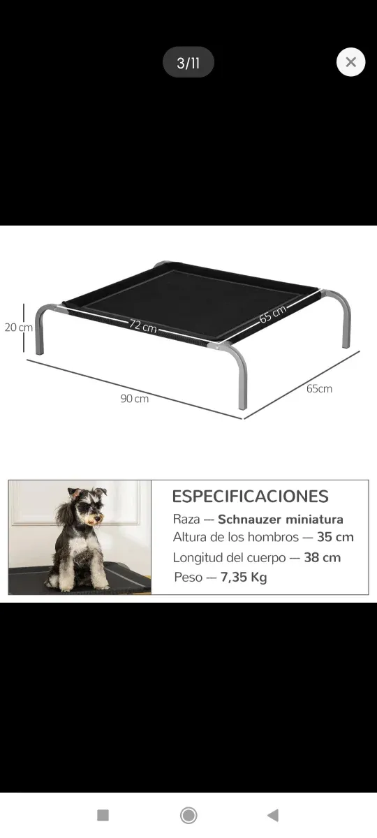 Cama elevada para mascotas