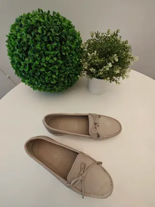 Mocasines Pitillos beige mujer