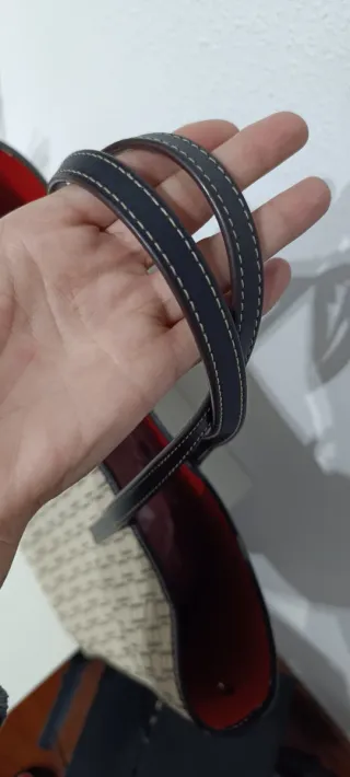 Bolso Tote Carolina Herrera Beige y Rojo