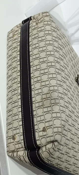 Bolso Tote Carolina Herrera Beige y Rojo