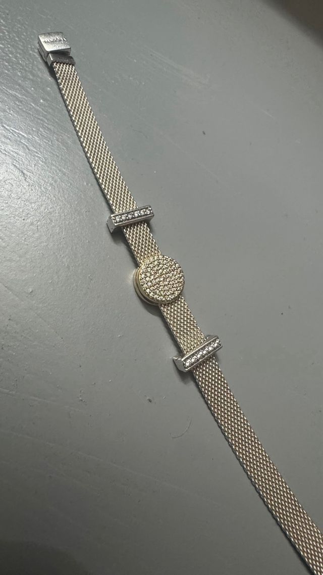 Pulsera Pandora Malla Dorada con Circonitas