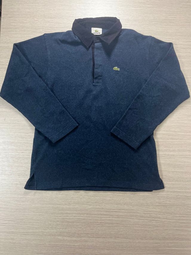 Maglione Lacoste vintage blu con colletto