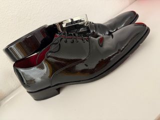 Zapatos y Cinturón Novio Negro/Plata