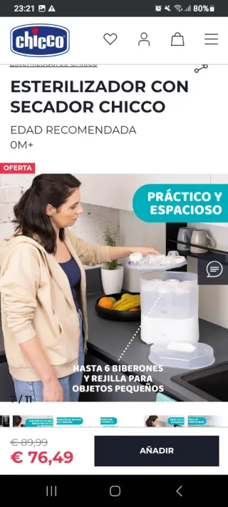 Esterilizador de biberones Chicco