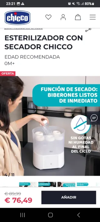 Esterilizador de biberones Chicco