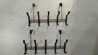 Colgador/perchero de puerta marrón metal