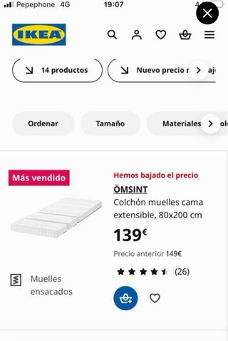 Pack 2 Camas IKEA SUNDVIK + Colchones