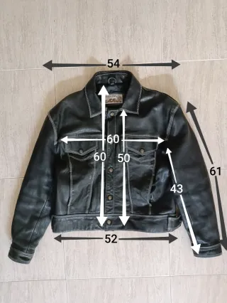 Cazadora vaquera tejana cuero auténtico M Medidas