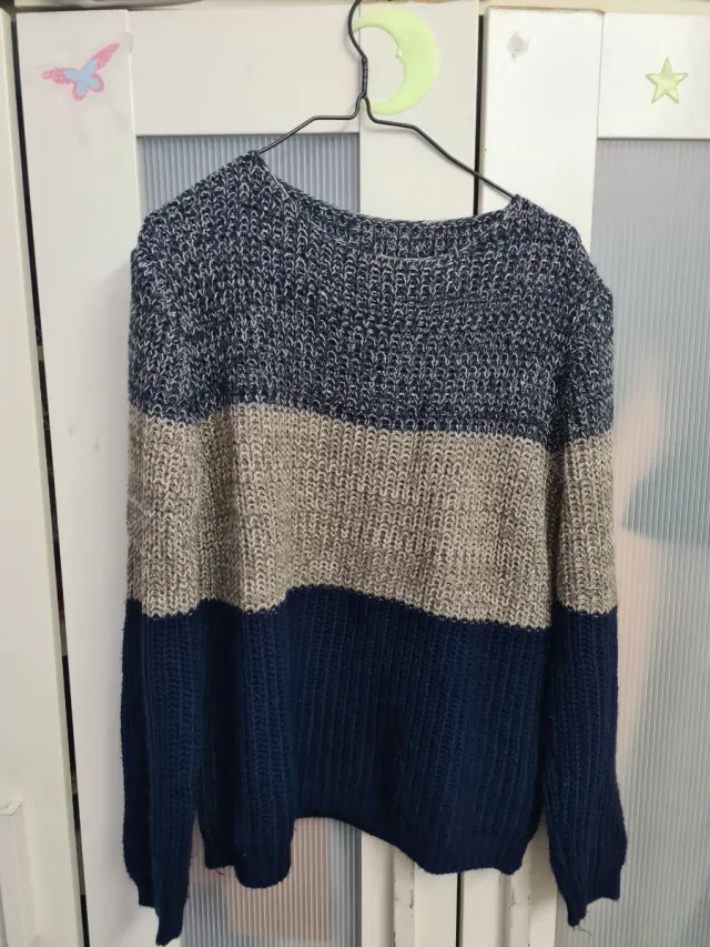 Camiseta de malha tricolor