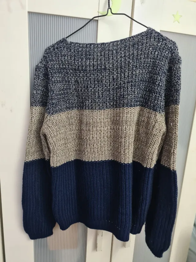 Camiseta de malha tricolor