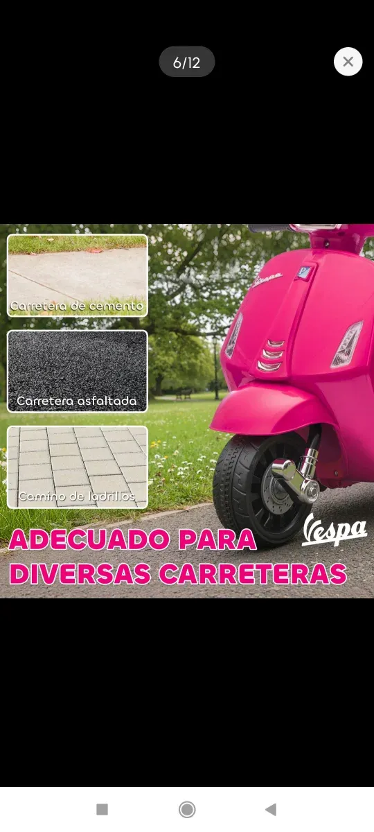 Vespa eléctrica infantil rosa