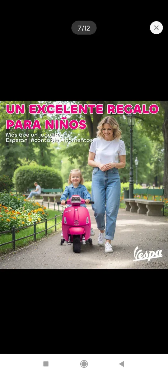 Vespa eléctrica infantil rosa
