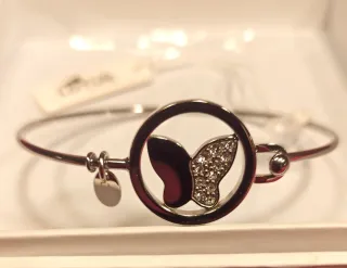 Pulsera acero mariposa -brillantes, marca LOTUS