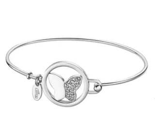 Pulsera acero mariposa -brillantes, marca LOTUS