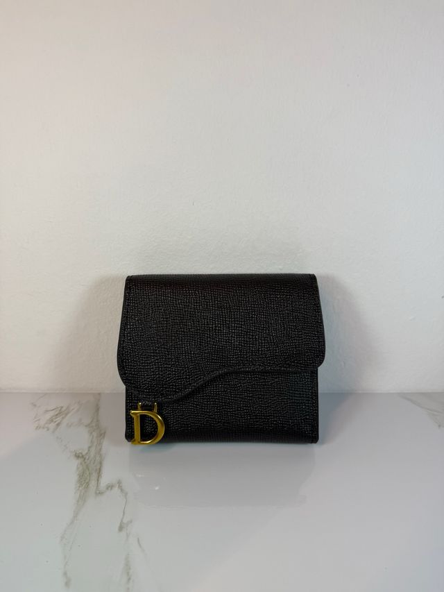 Portafoglio Christian Dior in pelle nera