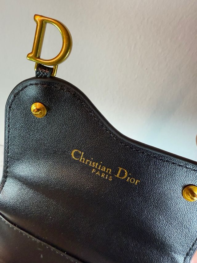 Portafoglio Christian Dior in pelle nera