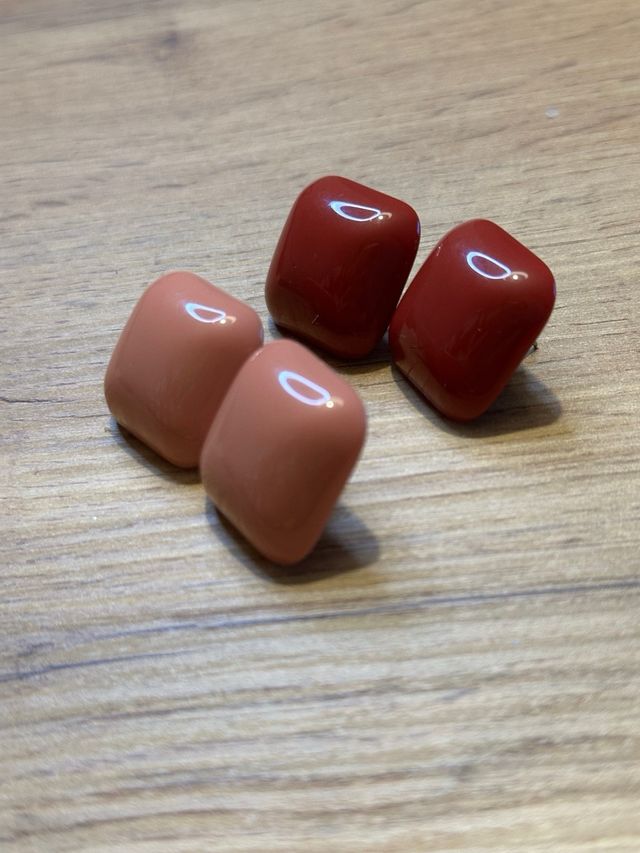 Set 2 paia orecchini rossi e rosa