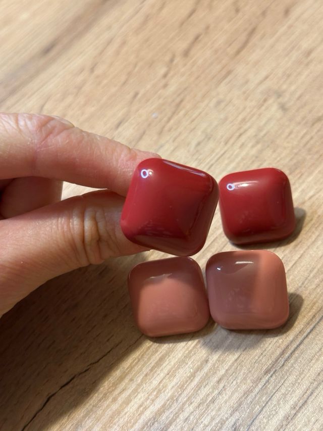 Set 2 paia orecchini rossi e rosa