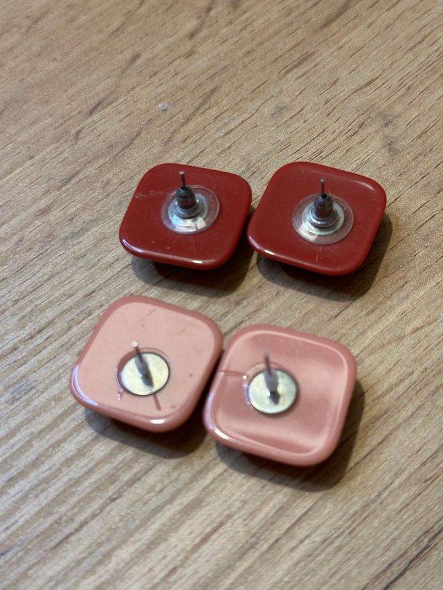 Set 2 paia orecchini rossi e rosa