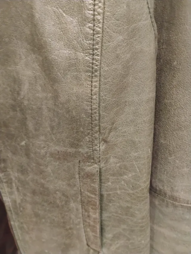 Chaqueta Biker Piel Stefanel Verde