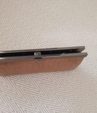 Monedero vintage piel pitón beige