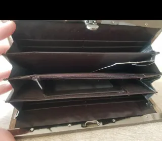 Monedero vintage piel pitón beige