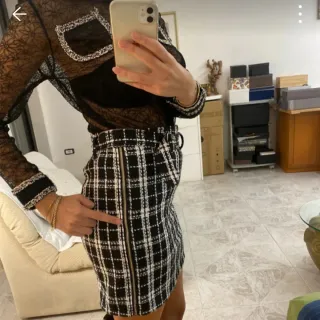 Completo camicia e gonna a quadri