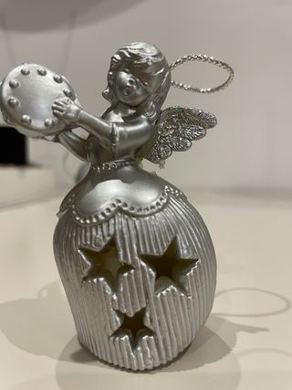 Angeli Decorativi Argento per Albero di Natale