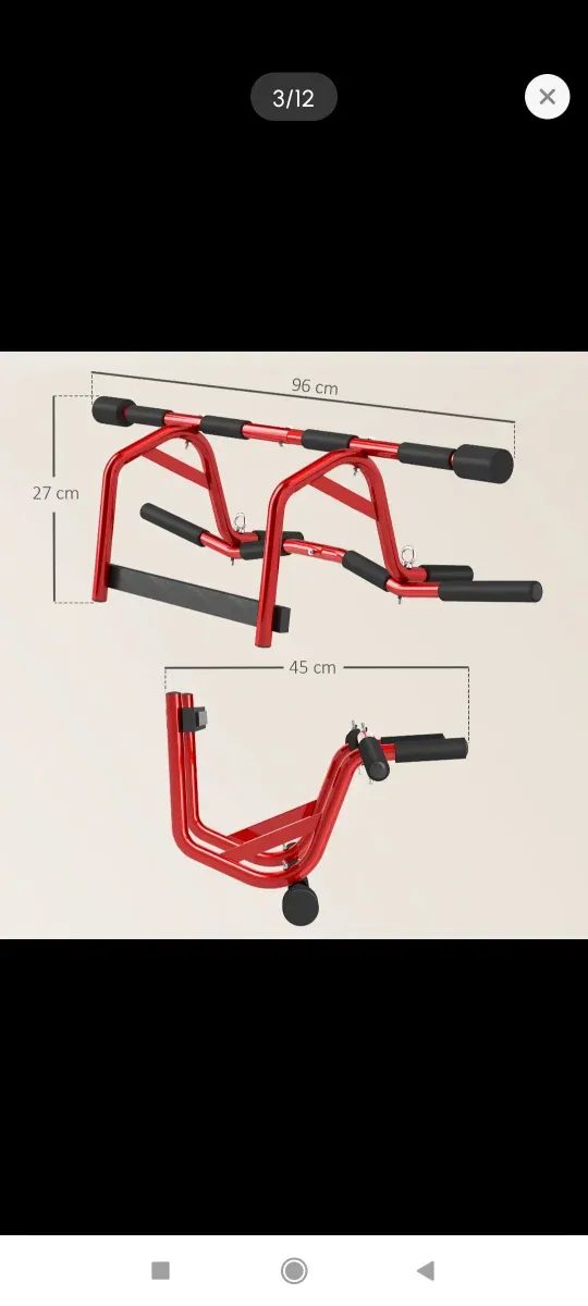 Barra de dominadas roja